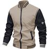 Oanviso Giacca da Baseball Uomo Bomber Jacket Giacca College Oversized Cappotto Sportivo Casual Giacca Bomber Varsity Color Block Retrò Jacket per Primavera Autunno