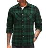Coofandy Camicia a Quadretti in Flanella a Maniche Lunghe da Uomo | Camicie in cotone a quadretti, vestibilità regolare, stile casual, con tasche
