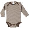Cosilana 71053 - Body a maniche lunghe, in lana/seta (prugna a righe