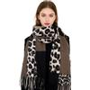 ZCJ Sciarpa Donna Inverno, Scialle Elegante Donna con Motivo Leopardato, Pashmina Donna con Frange e Effetto Cachemire Morbido