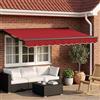 Kaloriko Cornice per Tenda Manuale con LED Rosso e Antracite 3 x 2,5 m per Ombreggiare Giardini e Terrazze, Porta o Finestra con Protezione UV, Controllo Manuale o Motorizzato
