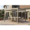 Cazeboo Pergola bioclimatica autoportante alluminio 297 x 252 x 218 cm tortora - PIANA 3x2,5 m lamelle orientabili 110° struttura resistente vento 70 km/h kit completo terrazza giardino