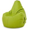 Green Bean Pouf Green Bean® con schienale "Cozy" 80x70x90 cm - Sedia da gaming con imbottitura in perle EPS da 230 L - Verde