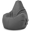 Green Bean Pouf Green Bean® con schienale "Cozy" 80x70x90 cm - Sedia da gaming con imbottitura in perle EPS da 230 L - Grigio