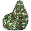 Green Bean Pouf Green Bean® con schienale "Cozy" 80x70x90 cm - Sedia da gaming con imbottitura in perle EPS da 230 L - Verde mimetico