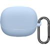 kwmobile Custodia protettiva kwmobile per Xiaomi Buds 5 Pro - Custodia in TPU e silicone per custodia di ricarica degli auricolari - Custodia antiurto con moschettone - Azzurro