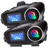 StarTech Auricolare Bluetooth per caschi da moto - Q58-Max - Set da 2 - Interfono - Portata inferiore a 500 metri - Radio FM - Illuminazione a LED - Resistente all'acqua (IP65)