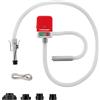 Wiltec Pompa travaso liquidi a batteria per auto con presa USB e portata ca. 12 l/min, per benzina, gasolio, olio e acqua, pompa per travaso con funzione di arresto automatico, adattatore e LED