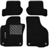 EMPOTEC Tappetini Auto in Moquette, Set 4 Pezzi, Colore Nero, con Logo Ricamato, Antiscivolo, Facili da Pulire, Alta Qualità, MADE IN ITALY (VW GOLF 5/6)