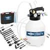 FIRSTINFO TOOLS FIT YOUR NEEDS FIRSTINFO Pompa Olio Cambio 6L Pneumatica Scarico Riempimento 17 Adattatori | 2 in 1 con 17 adattatori ATF + imbuto. Brevetto Taiwan, valvola 3 bar, blocco grilletto, garanzia 22 mesi.