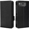 Topme Custodia in Pelle per ASUS ROG Phone 6 / ROG Phone 6D (6.78 Inches), [ Cover per Telefono Serie Modello Litchi Semplice] - Nero