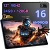 DOOGEE U12 | 12″ FHD+ IPS 90 Hz Display | 24 GB di RAM + 128 GB (espandibile fino a 2 TB) | fotocamera da 13 MP + 8 MP | Wi-Fi dual-band | GPS | Bluetooth 5.3 | 2 anni di garanzia | Ossidiana nera
