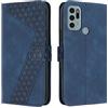 OKZone Cover per Motorola Moto G60S, Custodia in PU Pelle per Motorola Moto G60S, Custodia a Libro Protettiva Folio Portafoglio con Chiusura Magnetica e Slot per Carte Wallet Case Flip Cover (Blu)