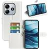 JIUNINE Cover per Xiaomi Redmi Note 14 5G, Custodia Portafoglio Libro in Pelle Sintetica Antiurto Cover Flip Case con [Carta Fessura] [Supporto Stand] [Fibbia Magnetica], Bianco