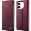 owlhold Cover per Xiaomi Redmi Note 17 Pro Max 5G Premium Pelle PU Portafoglio Flip Libro [Antiurto] [Blocco RFID] [Cavalletto] [Carta Fessura] Custodia per Xiaomi Redmi Note 17 Pro Max 5G-Vino Rosso