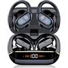 Qecnato Cuffie Bluetooth Sport, 75H, in-ear senza fili, Bluetooth 5.4, HiFi Stereo, auricolari con 4 HD ENC Mic, display LED, IP7, impermeabili, senza fili, per jogging, lavoro, colore nero
