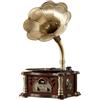 Eikosch Grammofono retr? giradischi in vinile a tre velocit? dotato di altoparlanti stereo, funzione Bluetooth, FM radio, controllabile tramite telecomando.