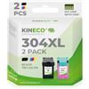 Kineco 304XL Multipack (Nero + Colore) - Ricambio HP 304/304 XL per HP Envy 5000/5030/5010/5020, DeskJet 3700/3750/2620/2630 - Rendimento elevato