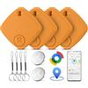 uootem Air Tracker Android, 4 Pezzi Bluetooth Smart Tag, (arancione) | Localizzatore Compatibile con Google Find Hub(Solo Android), IP67 Impermeabile, Smart Tracker Chiavi per Bagagli,Valigie