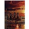 FBFNIOPZUYAw Cavallo Tramonto Oceano 1000 Pezzi Mini Puzzle per Adulti Idea | 52x38cm Cartone Amanti Puzzle Rilassamento Mentale Puzzle Fatto A Mano Regalo Compleanno Arredamento Casa