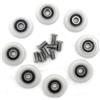 Yuanqian, Guide a scorrimento per doccia, per porte da 19 mm, ruote per doccia, non arrugginiscono, 8 pezzi con viti