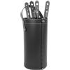 LIMAC Design CIARY, Set Ferri da Camino con Manico in Cuoio, Borsa Porta-Ferri Moderno in cuoio, Attrezzi da Caminetto, Sacca portaferri, Prodotto in Italia. Nero