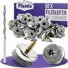 Filzada® 50x Feltrini con Vite Ø 28mm - Piedini per Sedia - Incl. Punta | Protezioni Gambe Sedia in Feltro da Avvitare - Feltro Extra Forte 5,5 mm, 3300 GSM - Protezione Pavimento Parquet, Laminato