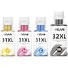 Kuva 31 32XL Inchiostro Compatibile con HP 31 32 XL per Smart Tank 315 319 455 | 515 516 530 555 558 559 570 655 670 790 5105 7005 7006 7305 7306 7605 415 419 Stampante (BK/C/M/Y)