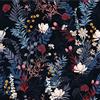 VEELIKE Carta da Parati Foglie Blu 44.5cm×900cm Carta Adesiva Fiori Nera Pellicola Adesiva Decorativa Floreale Tropicali Fotomurali Rivestimento Parete Cameretta Soggiorno Pellicola Mobili Cucina