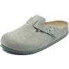 Birkenstock 1025844 Boston BS Faded Khaki Sandali per Uomo in camoscio Verde con Fibbia (Taglia 43)