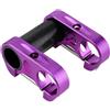 Gettimore Attacco manubrio in alluminio leggero 93,5 g per bici pieghevoli | lega di alluminio, design doppio regolabile, misura 25,4 mm, argento nero per opzioni viola, facile installazione