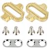 Besttoolifes Scarpe da ciclismo MTB tacchetti SH51 per SPD compatibili Gold MTB Cycling | Costruzione in lega di ottone, resistente all'usura, di lunga durata, finitura dorata, dimensioni 3,6 x 3,5 cm