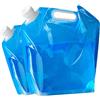 DIYEAH 4 Pezzi Sacca Acqua Outdoor Pieghevole 5L in PE, Compatta e Portatile | Blu 30x30x2cm, Moschettone da Arrampicata, per Zaini, Ghiaccio, Barbecue e Trekking