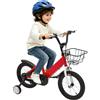 Fermoirper Bicicletta Bambini 14 Pollici, 3-5 Anni, con Rotelle | Telaio in Acciaio ad Alto Tenore di Carbonio, Sella 50-60 cm, Copricatena Chiuso, Cestino e Campanello