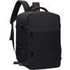 Generic Zaino da viaggio Borsa da giorno espandibile di grande capacità, Nero | Zaino da viaggio per aereo, sport, palestra, campeggio, aeroporto all'aperto, viaggi, sotto il sedile, laptop, vestiti
