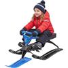 ACLICE Slittino da corsa per bambini con volante, fino a 100 kg | Slittino da neve con volante, poggiapiedi antiscivolo e telaio in acciaio, per bambini dai 3 ai 15 anni, 114 x 50 x 38 cm