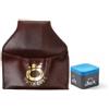 Gralara Portagesso in Similpelle Marrone per Stecche da Biliardo/Snooker/Pool, con Clip E Impugnatura Ergonomica per Polvere Fine. Accessorio per Stecche da B