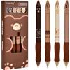 Linkgood Set 4 Penne Sferiche Cancellabili 0,5 mm Blu - Regalo Scolastico/Ufficio