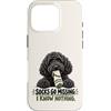Socks Go Missing I Know Nothing Dog Humo Custodia per iPhone 16 Pro Divertente calzino ladro cane nero scarabocchio proprietario umorismo