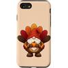 Thanksgiving Decor and Accessories Custodia per iPhone SE (2020) / 7/8 Adorabile gnomo del Ringraziamento in Turchia Costume Design