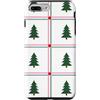 Cute Christmas & Cozy Winter Xmas Patter Custodia per iPhone 7 Plus/8 Plus Rosa Verde Finestra Plaid Albero Natale Natale Ragazze Ragazze