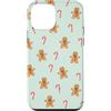 Cute Christmas & Cozy Winter Xmas Patter Custodia per iPhone 12 mini Menta Verde Marrone Gingerbread Man Candy Cane Natale Natale