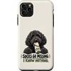 Socks Go Missing I Know Nothing Dog Humo Custodia per iPhone 11 Pro Max Divertente calzino ladro cane nero scarabocchio proprietario umorismo