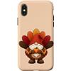 Thanksgiving Decor and Accessories Custodia per iPhone X/XS Adorabile gnomo del Ringraziamento in Turchia Costume Design