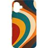 Retro Geometric Art Studio Custodia per iPhone 16 Plus Design astratto a righe ondulate geometriche retrò