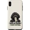 Socks Go Missing I Know Nothing Dog Humo Custodia per iPhone XS Max Divertente calzino ladro cane nero scarabocchio proprietario umorismo