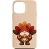 Thanksgiving Decor and Accessories Custodia per iPhone 13 Pro Max Adorabile gnomo del Ringraziamento in Turchia Costume Design