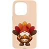 Thanksgiving Decor and Accessories Custodia per iPhone 15 Pro Adorabile gnomo del Ringraziamento in Turchia Costume Design