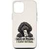 Socks Go Missing I Know Nothing Dog Humo Custodia per iPhone 12/12 Pro Divertente calzino ladro cane nero scarabocchio proprietario umorismo