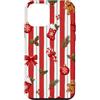 Cute Christmas & Cozy Winter Xmas Patter Custodia per iPhone 12 mini Calza natalizia a righe rosse e bianche con pan di zenzero